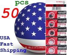 50 pcs CR1216 1216 LR1216 Maxell Card 3V Lithium Coin Battery with free trk 