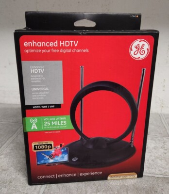 OPEN BOX GE Enhanced HDTV Indoor 1080p TV Antenna