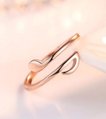 Amazing Musical Notes In Bright Finish 10K Rose Gold Adjustable Women's Band