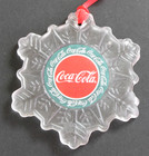 Enesco Coca-Cola Frosted Snowflake Glass Christmas Ornament 4" Tall NIB — photo 2