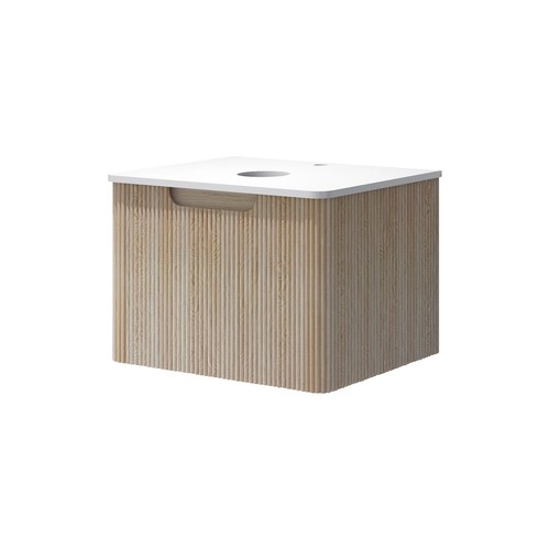 ACA Vanity Unit 610/760/910mm Basin Bathroom Cabinet Storage Wall Hung Sink Oak - Picture 23 of 67