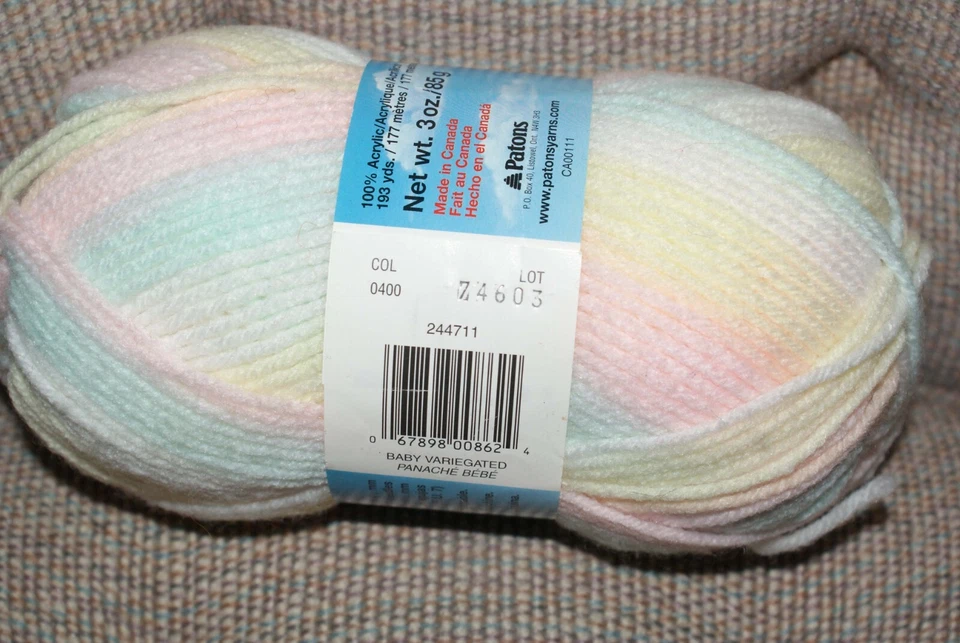 Hilo Patons Canadiana Bebé Hilo Variegado Tejido Crochet Artesanía Envío Rápido Foto 2 de 2