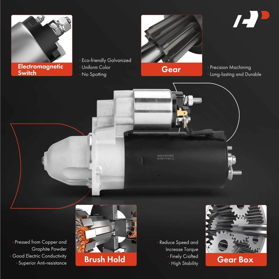 Motor De Arranque para Audi A6 Quattro 00-04 S6 S8 4.2L 3.7L 1.7kW 12 V CW 9 Dientes Foto 4 de 4