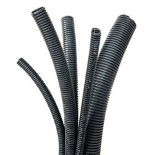 Black Flexible Conduit Split & Non Split Convoluted Tube Cable Tidy Trunking