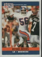 1990 Pro Set Football Card #485 Michael Brooks-Broncos