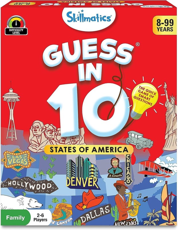 SKILLMATICS GUESS IN 10 STATES OF AMERICA EDUCATIONAL CARD GAME - NIB