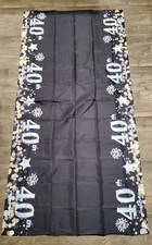 Happy 40th Birthday Black Table Cloth Cover New in Pkg