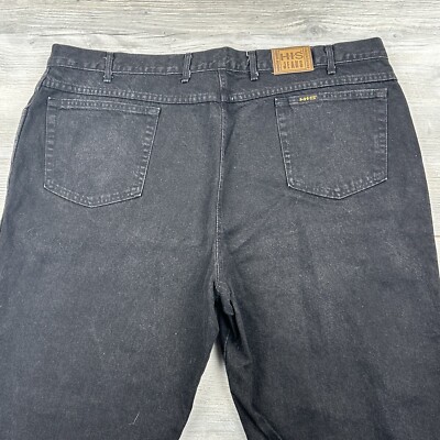 VTG H.I.S. Jeans Mens 48x30 Black Dark Wash Straight Leg VTG H.I.S. Jeans Mens 48x30 Black Dark Wash Straight Leg