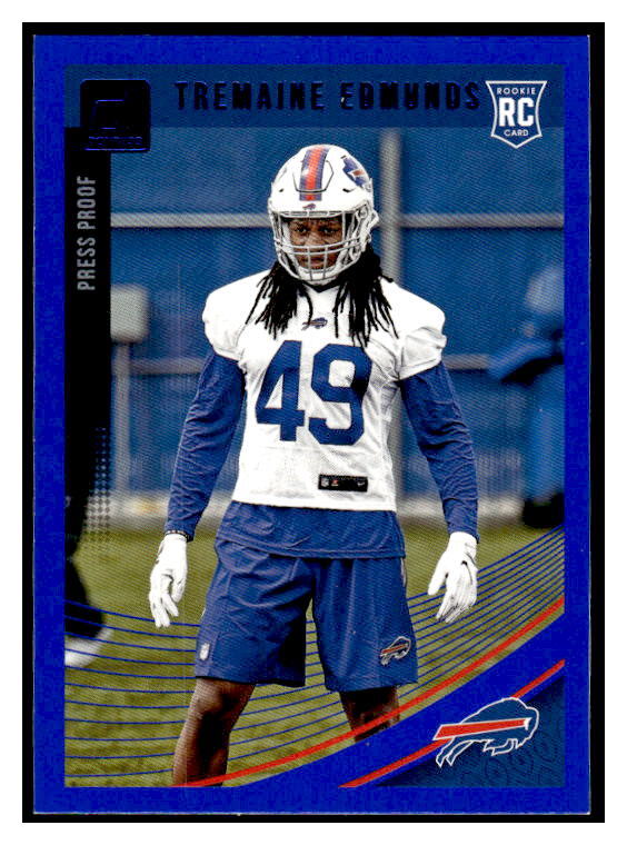 2018 Donruss Press Proof Blue 357 Tremaine Edmunds Buffalo Bills