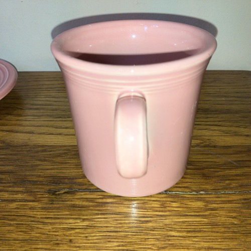 Vintage Fiestaware Pink/Mauve O-Ring Mug w/Saucer 7” - Picture 5 of 9
