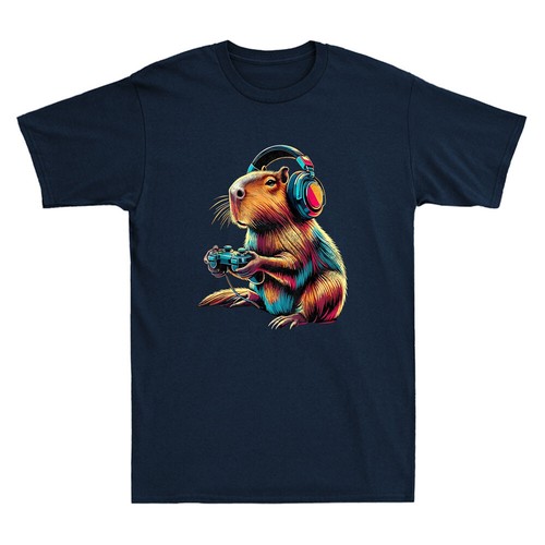 Capybara Funny Video Games Capybara Graphic Novelty Men's Short Sleeve T-Shirt - Picture 6 of 8