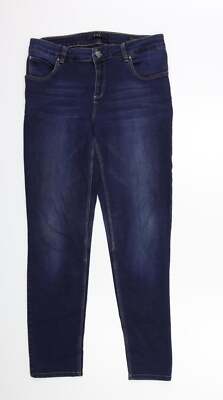 Oui Damen Skinny Jeans blau Baumwollmischung Größe W32 L30