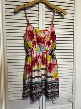 EVERLY Women’s Size Small S Dress Sleeveless Floral Lined Mini Spaghetti Strap