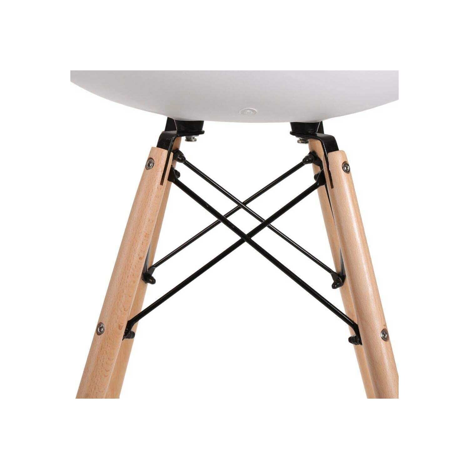 Dining Chairs Set of 6 Retro Eiffel Kitchen Chairs Wooden Legs Plastic