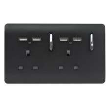 Trendi Switch Matt Black Designer Lightswitches, Plug Sockets, Fused Spurs, TV