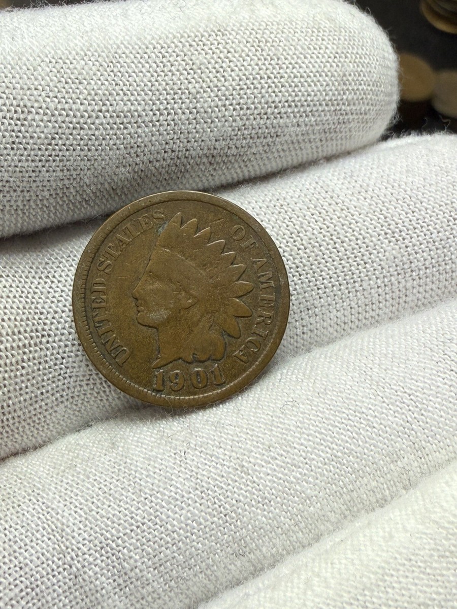 1901 American Indian Head PENNY Rare FULL DATE BEAUTIFUL 124 Year
