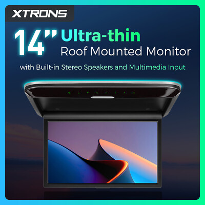 XTRONS 14'' Auto Deckenmonitor HD Roof Monitor 1080P HDMI USB 120° drehbarer AV