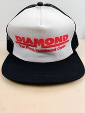 Vintage USA MADE Puffy Print Diamond Home Investment Trucker Hat Snapback Cap...