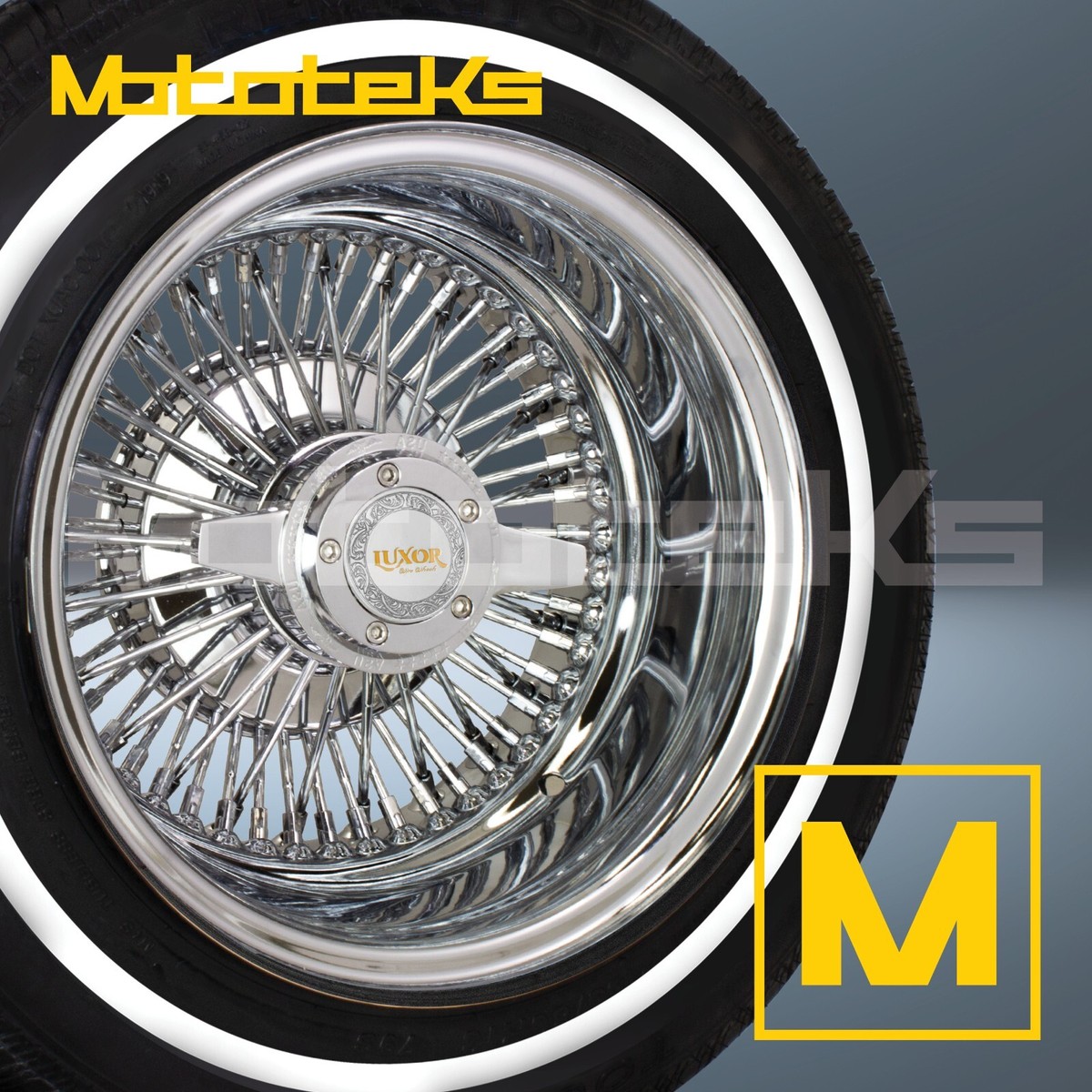 Los Silverton’s  MAG ペルー　キラー60’s ガレージ 13X5.5 LUXOR WIRE WHEELS 72 STRAIGHT REV CHROME RIMS WITH TIRE SET