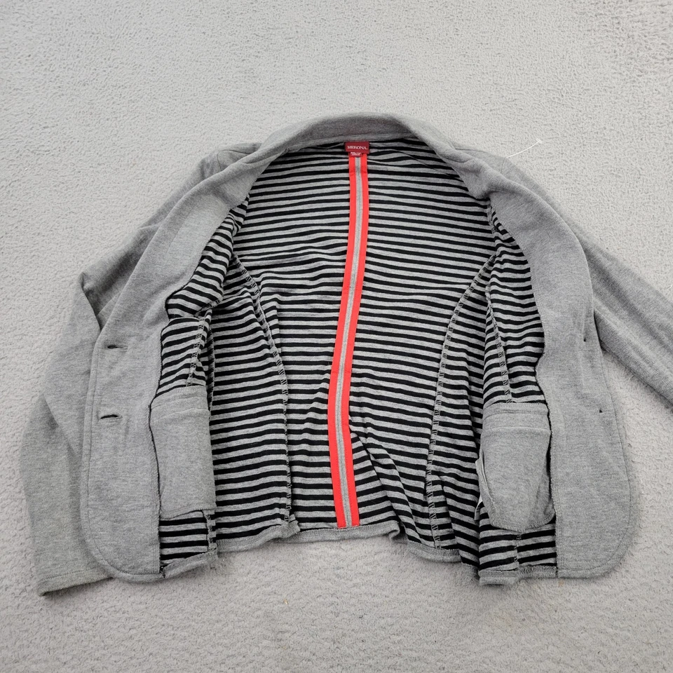 Blazer Merona Mujer XS Gris Bolsillos Botón Manga Larga Foto 2 de 4
