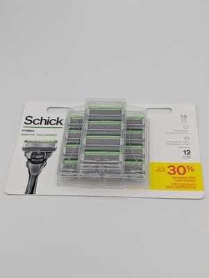 Schick Hydro Sensitive Razor Blade Refills for Men-12 Cartridges New/Sealed