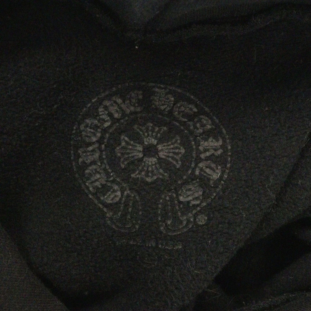 Felpa con cappuccio pullover CHROME HEARTS SWTSHRT PLVR stampa ferro di cavallo nera usata 9872