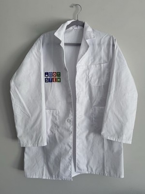 Kids Unisex STEM Costume Lab Coat Size MEDIUM