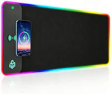 Mouse Pad Gaming Wireless Charging, 800X300X4Mm, Black Supports Wireless Charg
