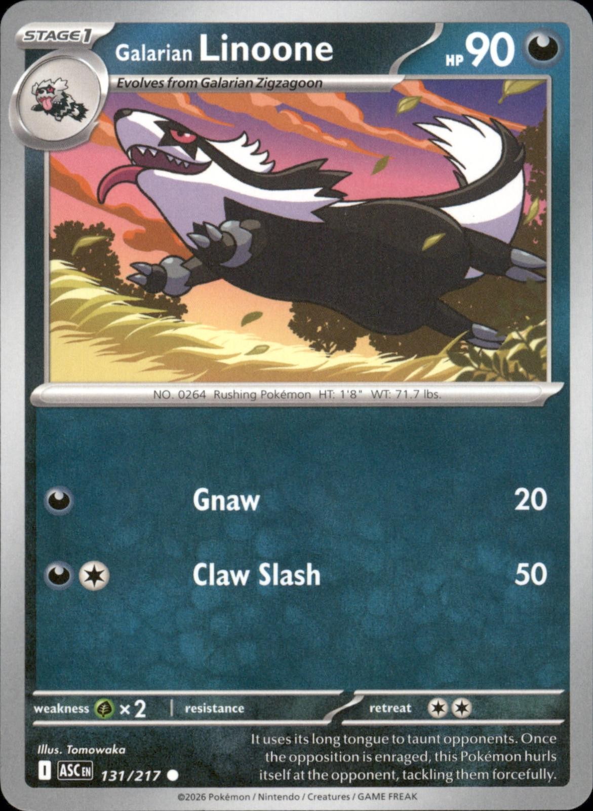Galarian Linoone 131/217 Common - Pokemon Ascended Heroes