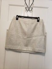 NWT Banana Republic Metallic Mini Skirt Size 10 Stylish Chic silver/gold