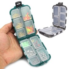 10 Compartments Fishing Accessories Organizer Container Waterproof Storage Box