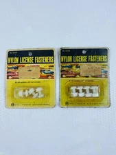 Vintage Hollywood Accessories Nylon License Plate Fasteners White Lot of 7