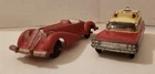 Vintage Diecast Corgi #437 Superior Cadillac Ambulance + Manoil #708 Sports Car