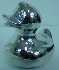 Bud Chrome Silver Duck Ornament 100mm Crystal Detail Modern Sculpture 2018