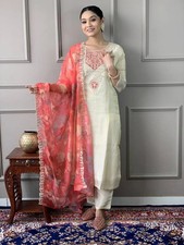 Indian Bollywood Ethnic Kurti Pant Dupatta Set Designer Wedding Wear Salwar Suit