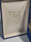 Vtg TMNS TM NS Nativity Holy Land relic stone from Bethlehem cross pendant medal — photo 3