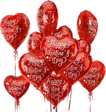 Valentine'S Day Party Pack | 30Pc Red Heart Foil Balloons | 18In 'Happy Valentin