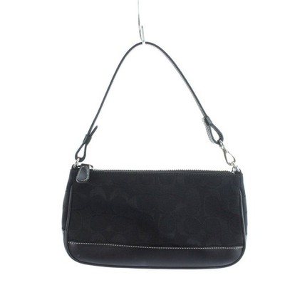 Coach Signature Demi mini Pouch Hand Bag Canvas Leather Black 6094