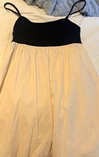 American Eagle Outfitters XS Black & White Smocked Square Neck Mini Dress