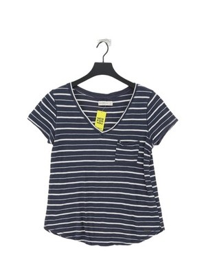 Abercrombie & Fitch Damen T-Shirt S blau Baumwolle mit Viskose Basic