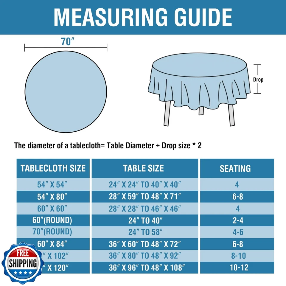 H.VERSAILTEX Linen Textured Tablecloth Round 70 inch Waterproof D - Image 2 of 4