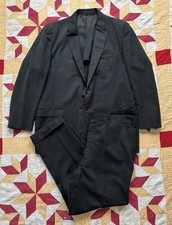Vinage 50s 60s Two Piece Wool Suit Blazer Slacks 46 36" Waist AS IS