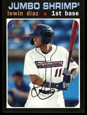 2020 Topps Heritage Minor League Lewin Diaz Jacksonville Jumbo Shrimp #140
