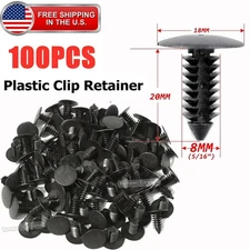 100x 8mm Bumper Clips Auto Car Hole Plastic Rivets Fastener Fender Push Pin NEW