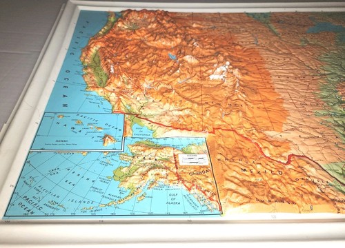 Rara coppia di A.J. vintage Nystrom Rilievo Rialzato U.S.A. e Mappe del Mondo ca. 1960 NOS - Foto 7 di 14
