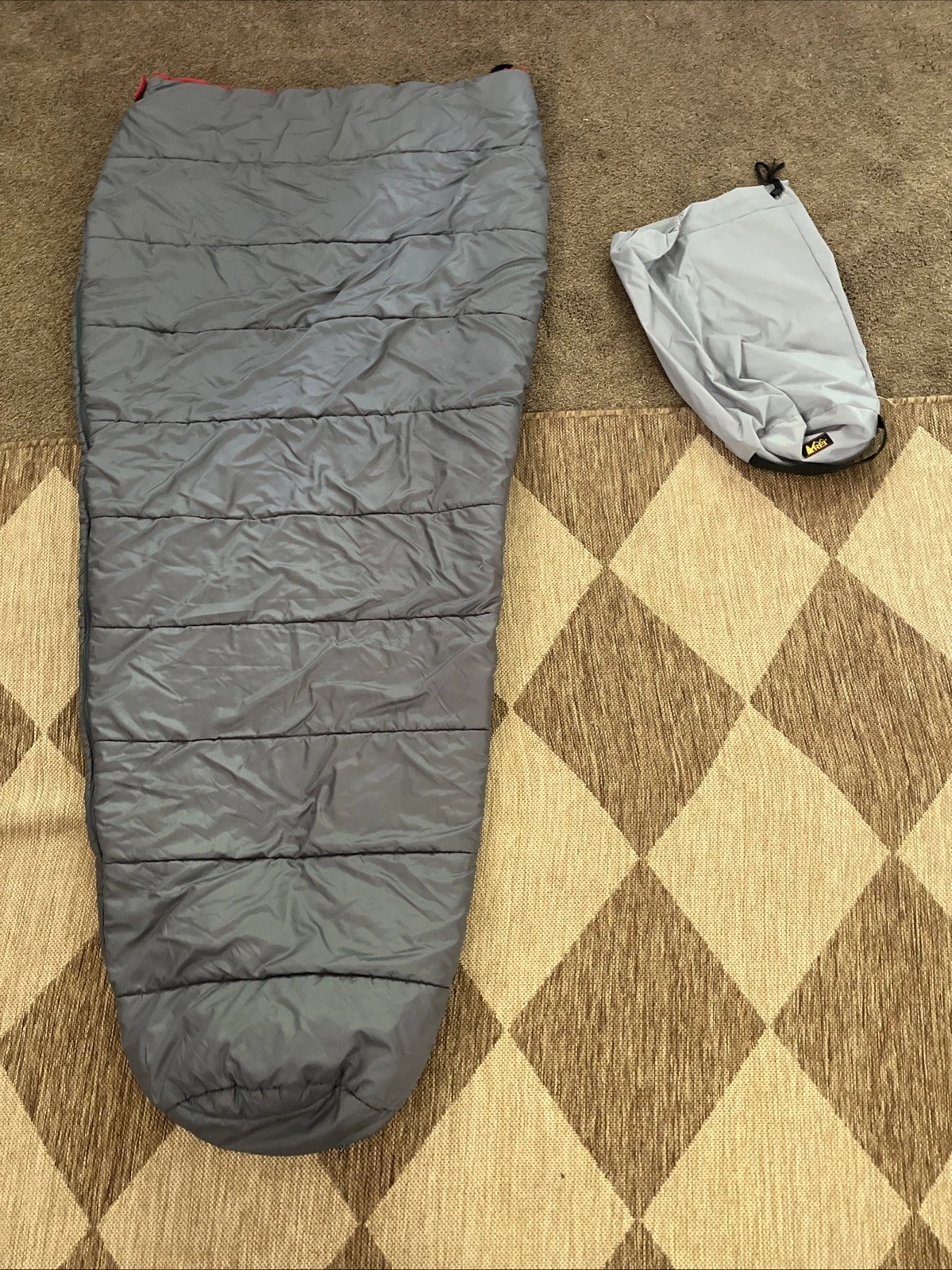 Vintage REI, Sleeping Bag, Jumbo Wider Body, Gray Rn39264