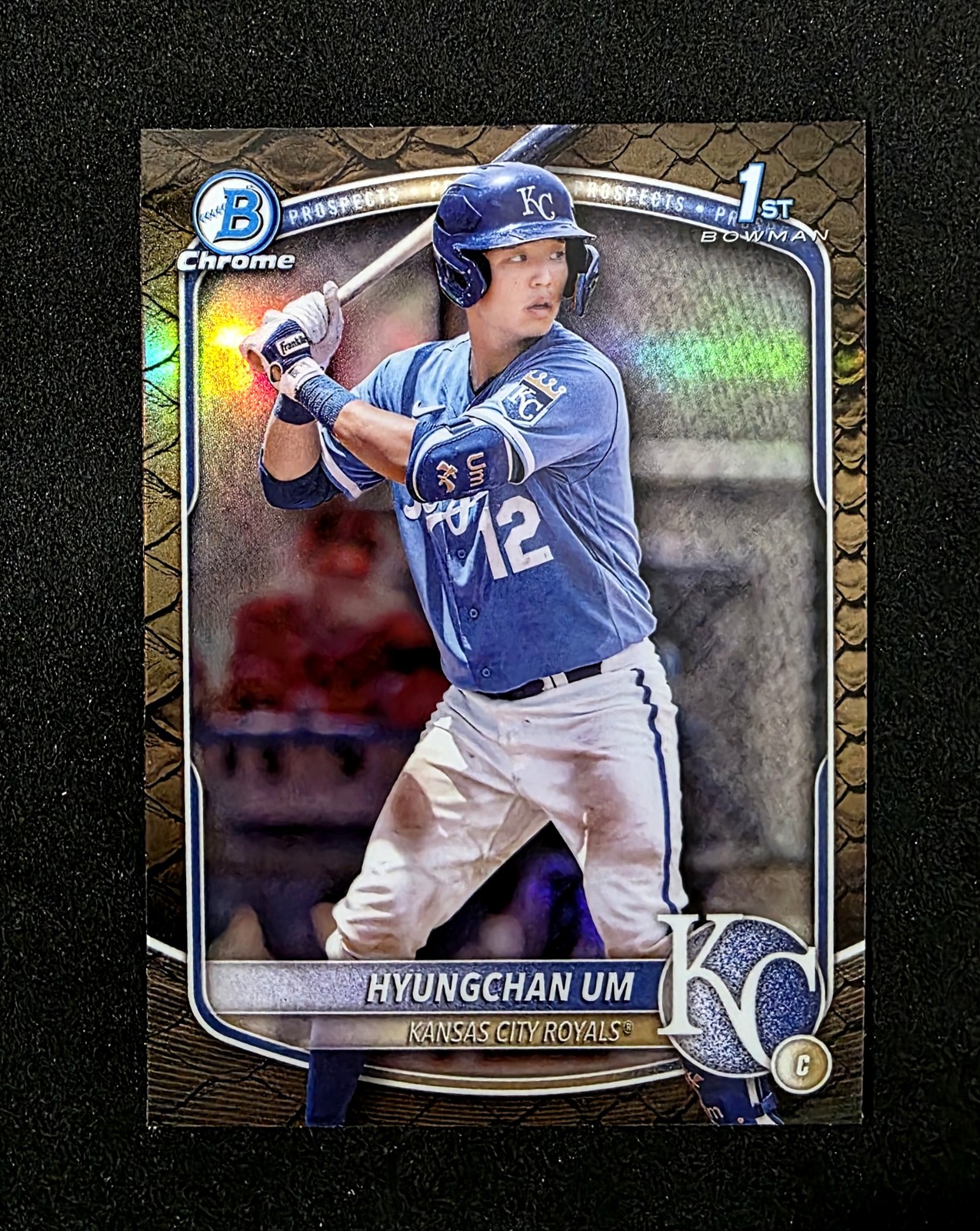 2025 Bowman Hyungchan Um 1st Chrome Prospects Reptilian Refractor BCP-119