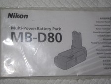 ORIGINAL INSTRUCTION MANUAL FOR NIKON MB-D80 MULTI-POWER BATTERY PACK