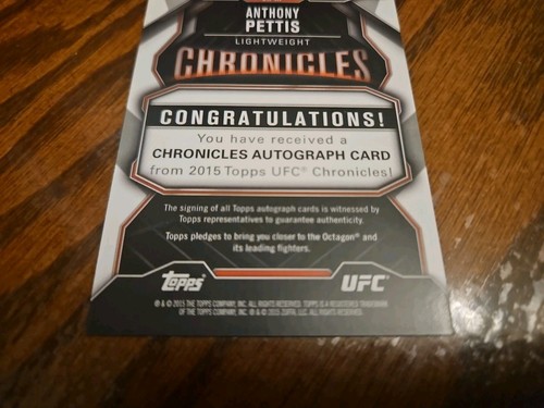2015 Topps UFC Chronicles Autograph Insert Card Anthony Pettis #CA-AP Auto - Picture 6 of 6