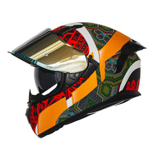 Casco de motocicleta HAX Obsidian cara completa doble visera DOT ECE adulto HUICHIOL verde